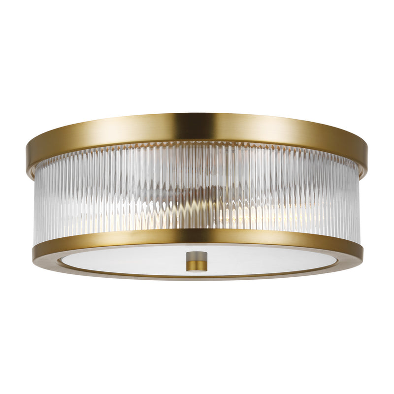 Visual Comfort Studio CF1052BBS Two Light Flush Mount, Burnished Brass