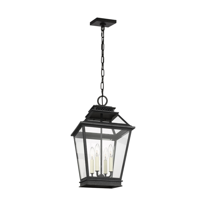 Visual Comfort Studio CO1054DWZ Four Light Hanging Lantern, Dark Weathered Zinc