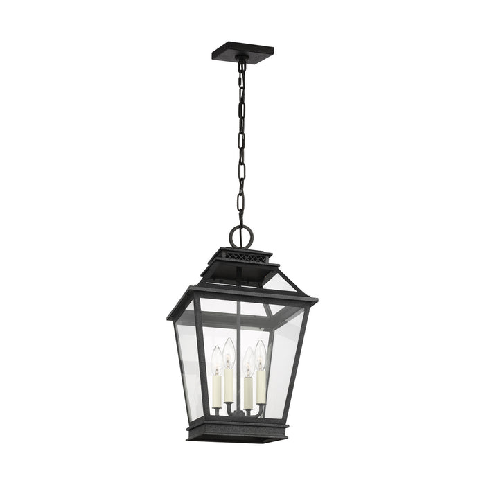 Visual Comfort Studio CO1054DWZ Four Light Hanging Lantern, Dark Weathered Zinc