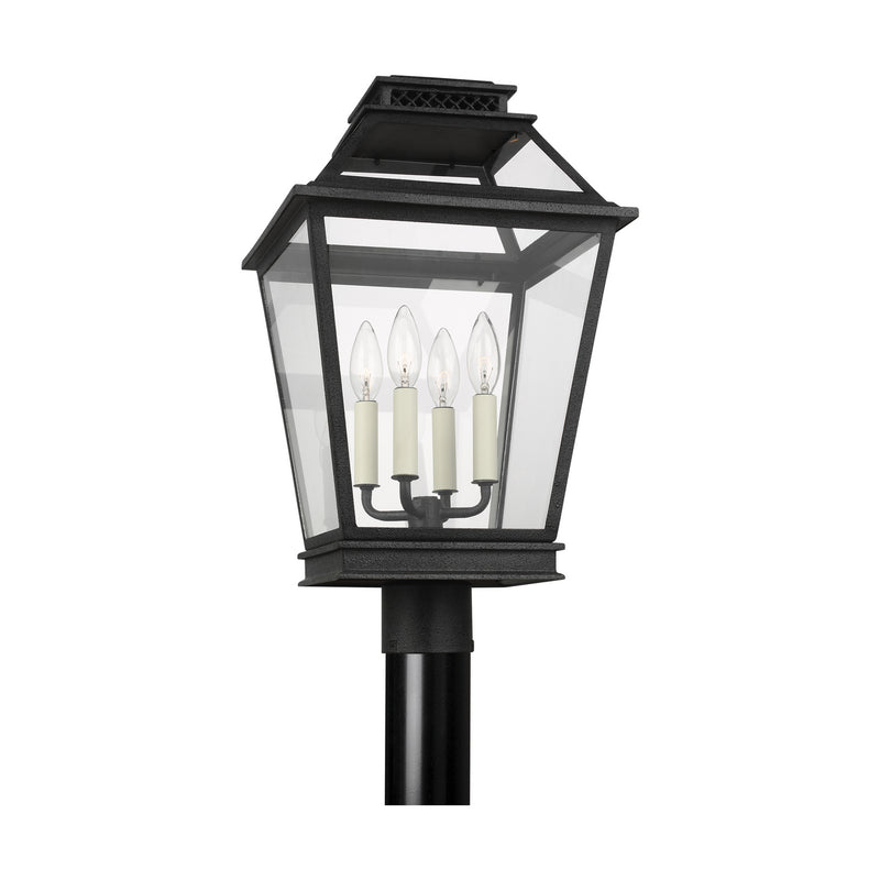 Visual Comfort Studio CO1064DWZ Four Light Post Lantern, Dark Weathered Zinc
