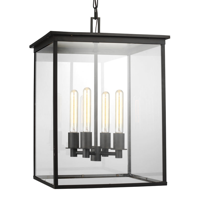 Visual Comfort Studio CO1154HTCP Four Light Hanging Lantern, Heritage Copper