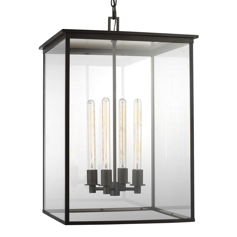 Visual Comfort Studio CO1164HTCP Four Light Hanging Lantern, Heritage Copper