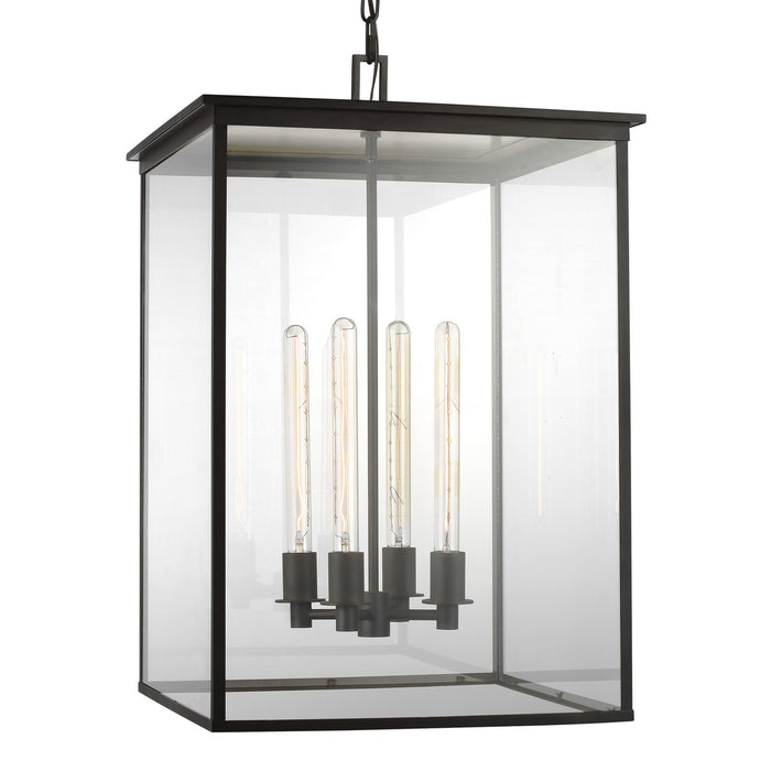 Visual Comfort Studio CO1164HTCP Four Light Hanging Lantern, Heritage Copper