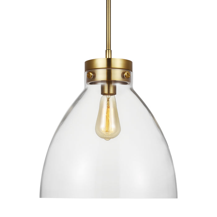 Visual Comfort Studio CP1121BBS One Light Pendant, Burnished Brass