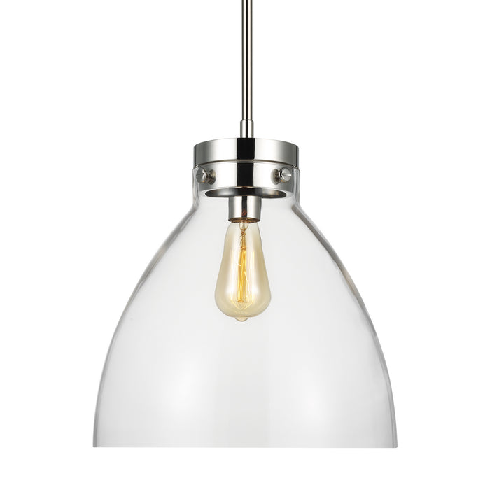 Visual Comfort Studio CP1121PN One Light Pendant, Polished Nickel