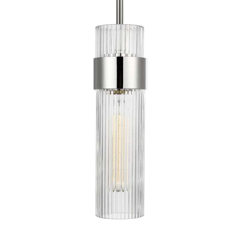 Visual Comfort Studio CP1161PN One Light Pendant, Polished Nickel