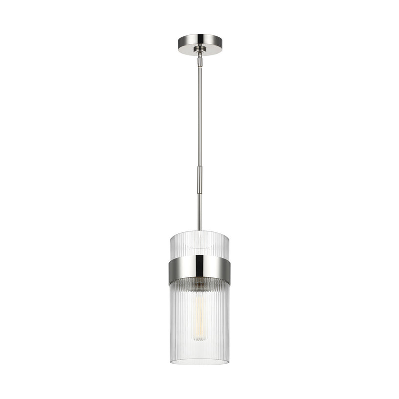 Visual Comfort Studio CP1171PN One Light Pendant, Polished Nickel