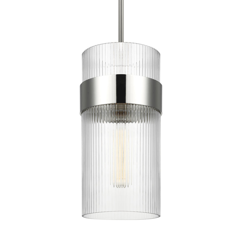 Visual Comfort Studio CP1171PN One Light Pendant, Polished Nickel