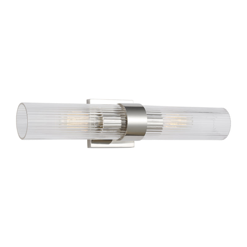 Visual Comfort Studio CV1022PN Two Light Wall Sconce, Polished Nickel
