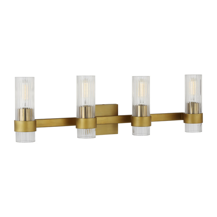 Visual Comfort Studio CV1024BBS Four Light Vanity, Burnished Brass