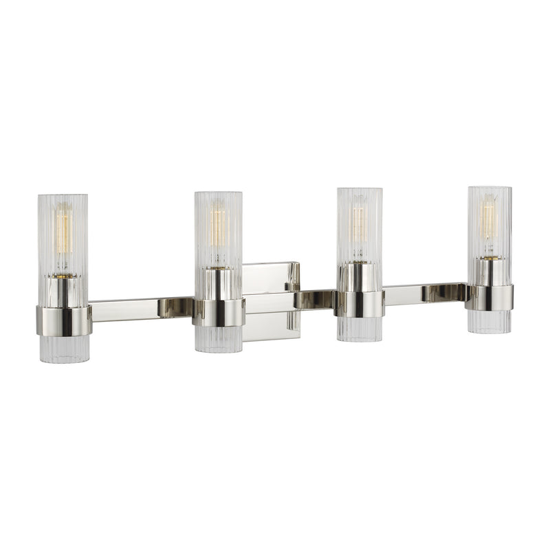 Visual Comfort Studio CV1024PN Four Light Vanity, Polished Nickel