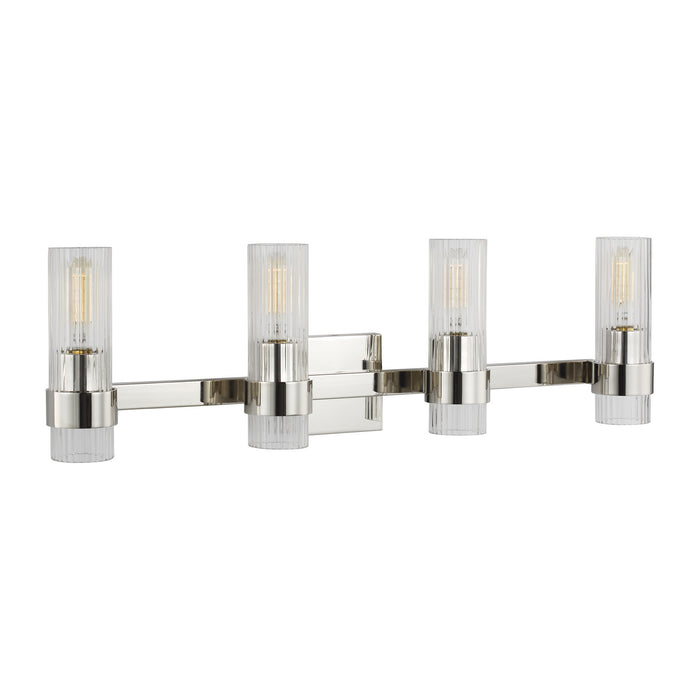 Visual Comfort Studio CV1024PN Four Light Vanity, Polished Nickel