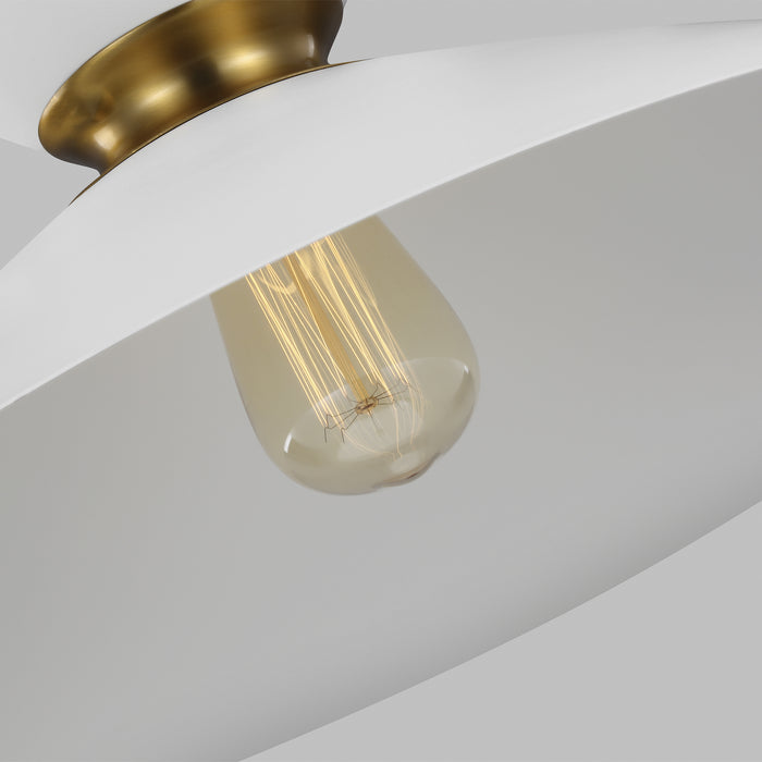 Visual Comfort Studio EP1231MWTBBS One Light Pendant, Matte White and Burnished Brass