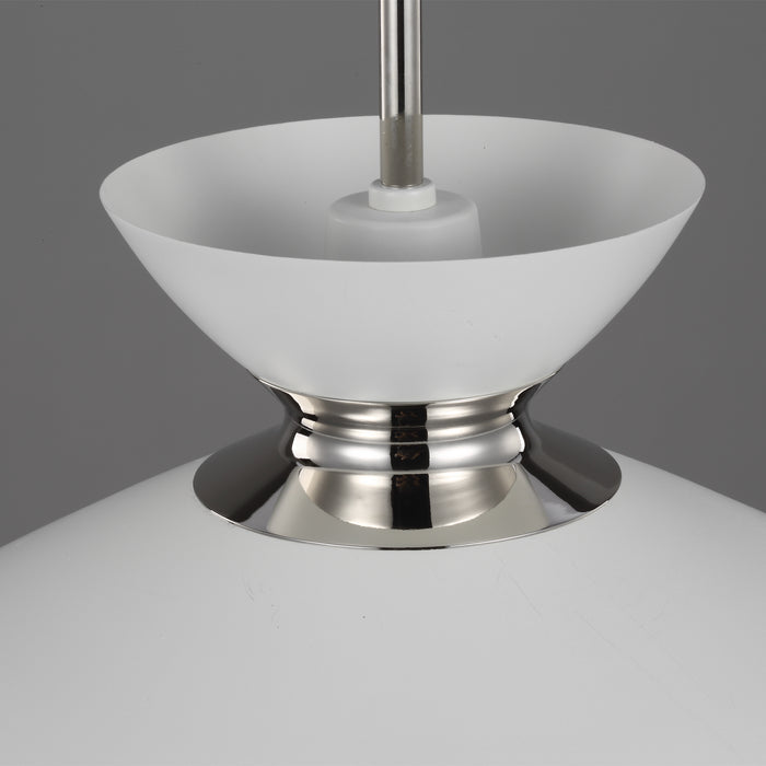 Visual Comfort Studio EP1231MWTPN One Light Pendant, Polished Nickel