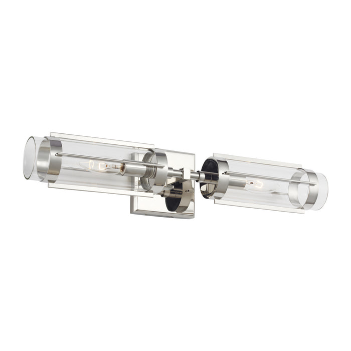Visual Comfort Studio LV1002PN Two Light Wall Sconce, Polished Nickel