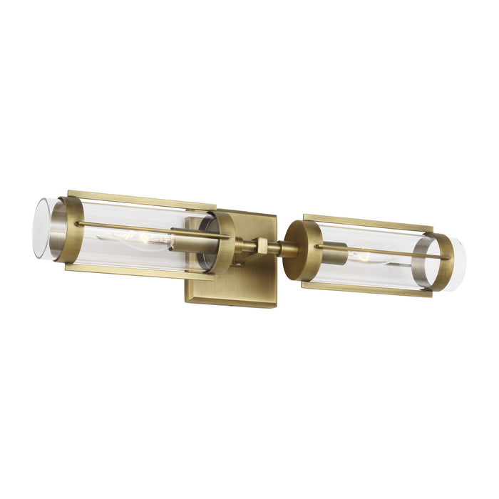 Visual Comfort Studio LV1002TWB Two Light Wall Sconce, Time Worn Brass