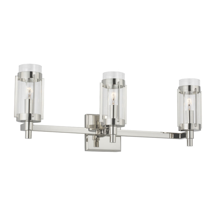 Visual Comfort Studio LV1023PN Three Light Vanity, Polished Nickel