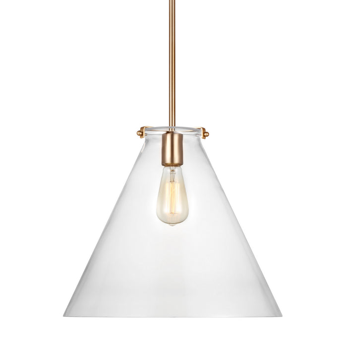 Visual Comfort Studio 6592101-848 One Light Pendant, Satin Brass