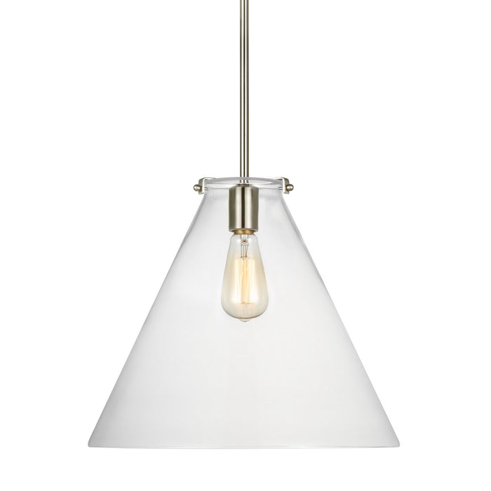 Visual Comfort Studio 6592101-962 One Light Pendant, Brushed Nickel