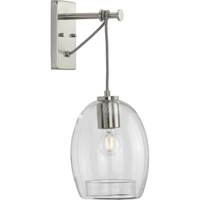 Progress Lighting P300215-009 One Light Wall Bracket, Brushed Nickel