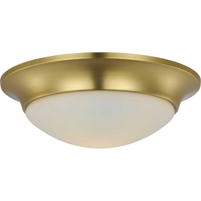 Progress Lighting P350146-012 One Light Flush Mount, Satin Brass