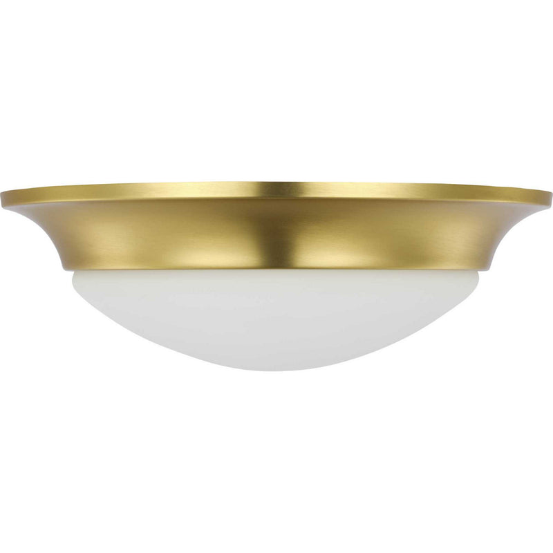 Progress Lighting P350146-012 One Light Flush Mount, Satin Brass