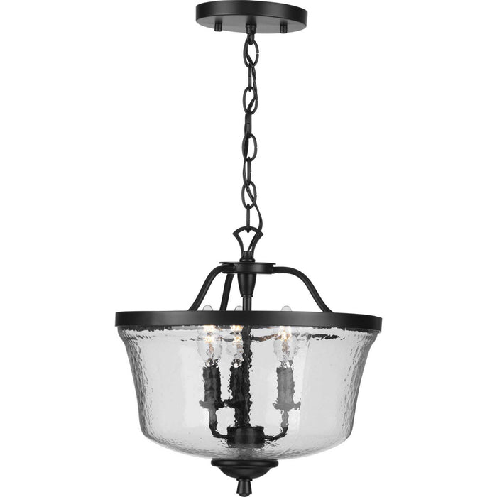 Progress Lighting P350148-031 Three Light Semi Flush Convertible, Black