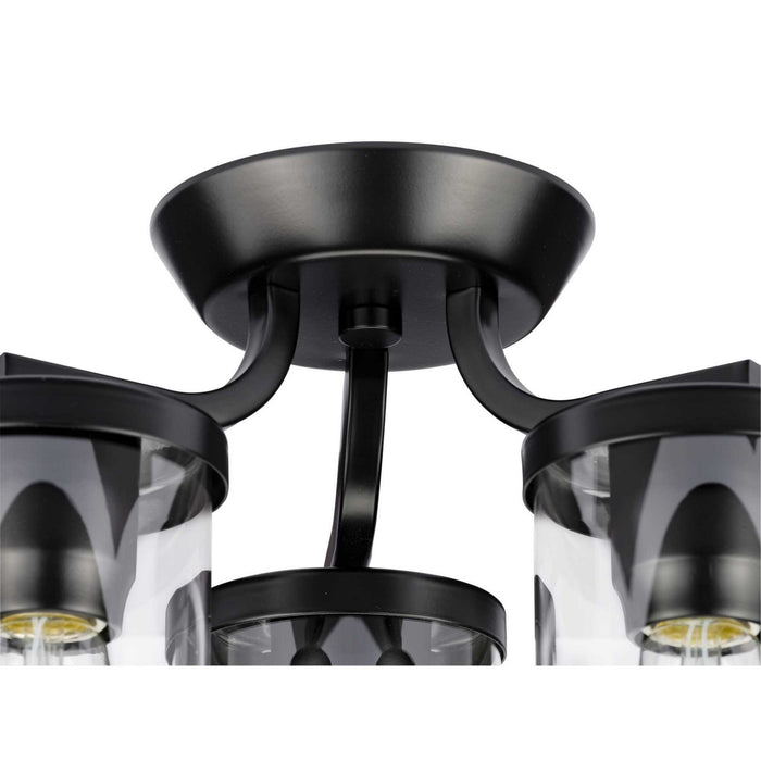 Progress Lighting P350149-031 Three Light Semi Flush Mount, Black