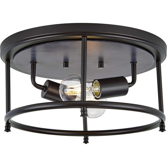 Progress Lighting P350151-031 Two Light Flush Mount, Black