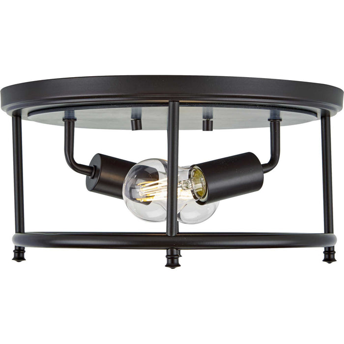 Progress Lighting P350151-031 Two Light Flush Mount, Black