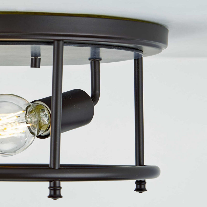Progress Lighting P350151-031 Two Light Flush Mount, Black