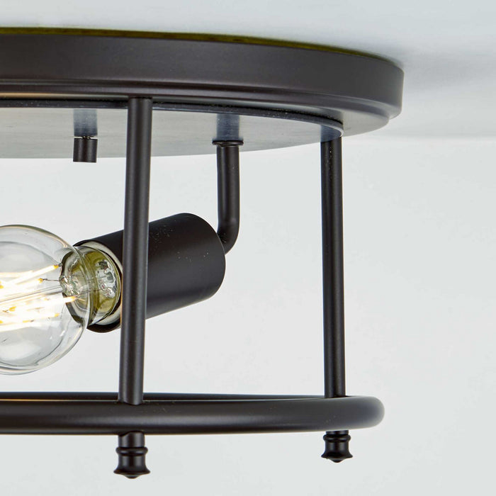 Progress Lighting P350151-031 Two Light Flush Mount, Black