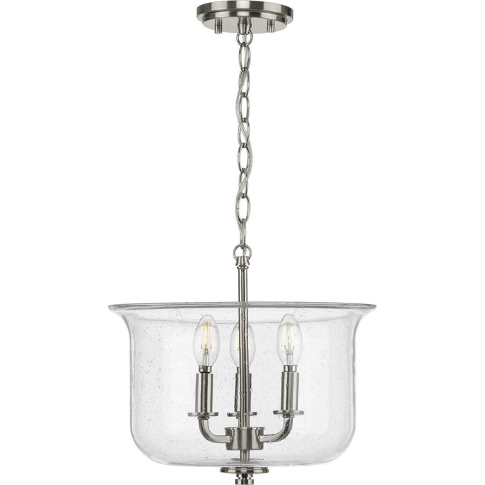 Progress Lighting P350153-009 Three Light Semi Flush Convertible, Brushed Nickel