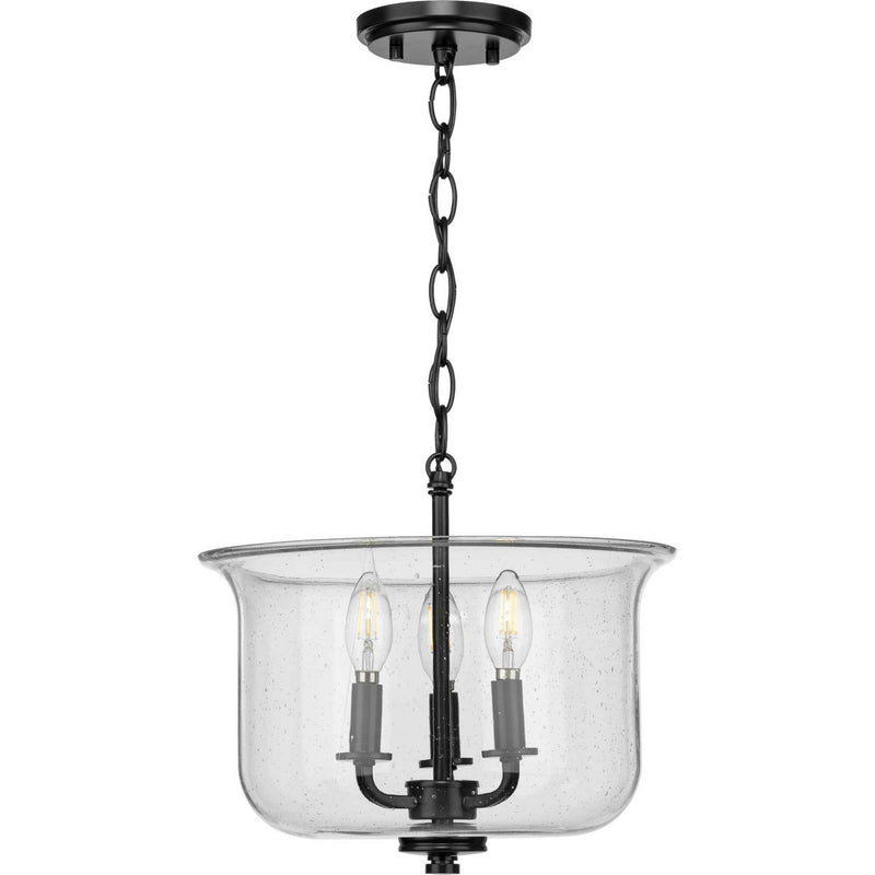 Progress Lighting P350153-031 Three Light Semi Flush Convertible, Black