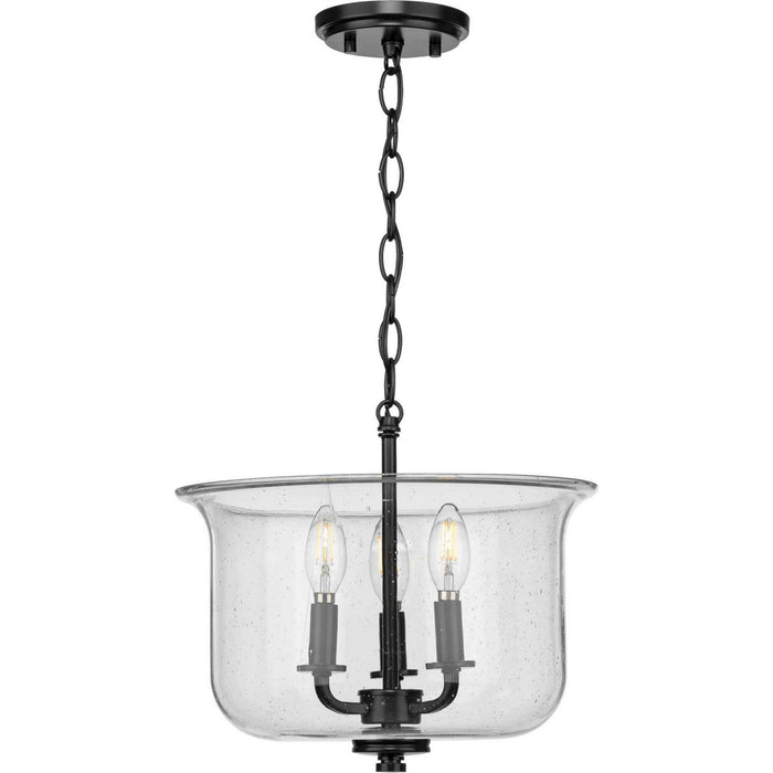 Progress Lighting P350153-031 Three Light Semi Flush Convertible, Black