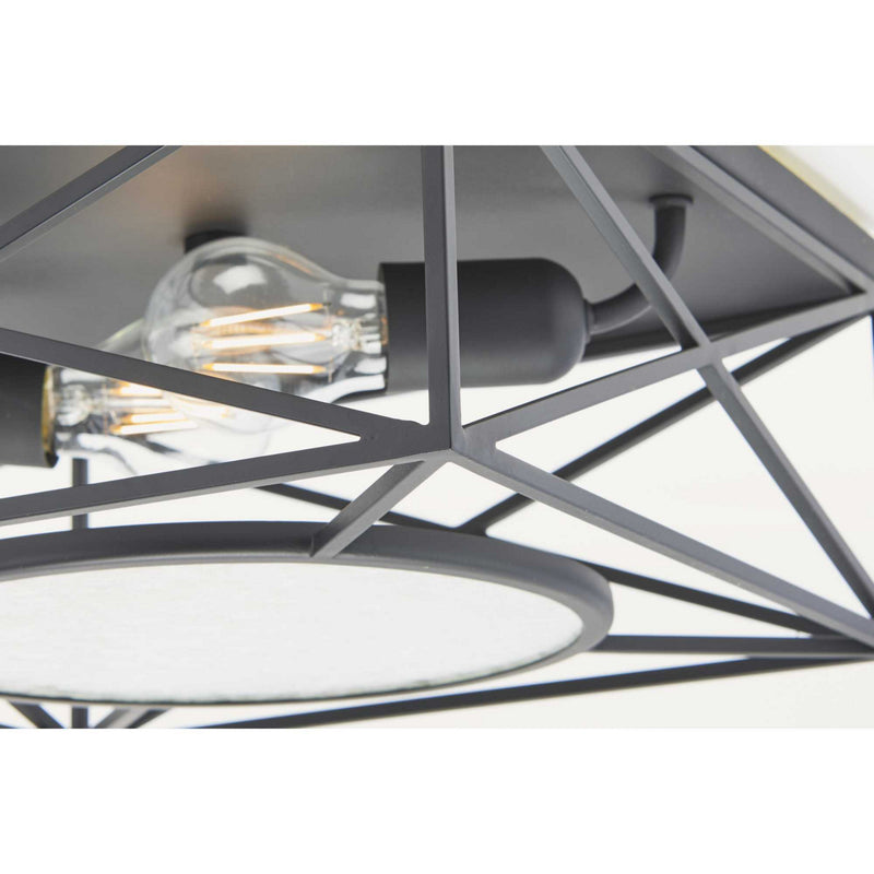Progress Lighting P350159-031 Two Light Flush Mount, Matte Black