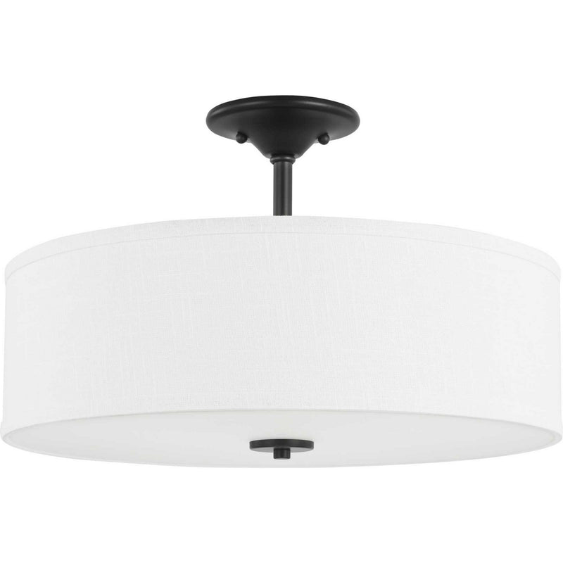 Progress Lighting P350167-143 Three Light Semi Flush Mount, Graphite