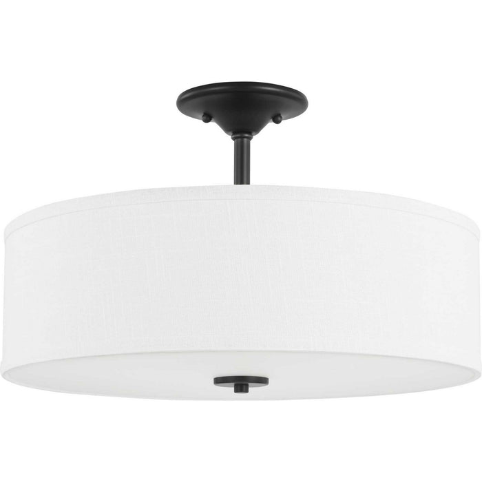 Progress Lighting P350167-143 Three Light Semi Flush Mount, Graphite