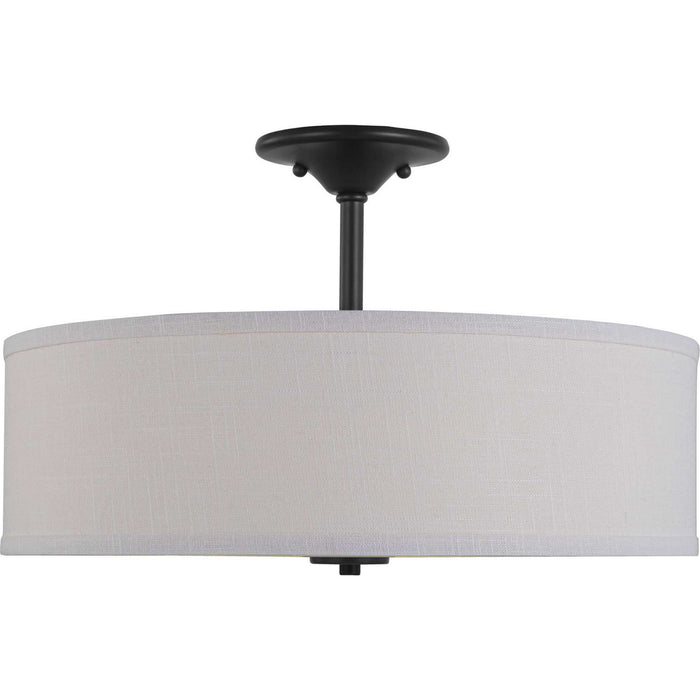 Progress Lighting P350167-143 Three Light Semi Flush Mount, Graphite