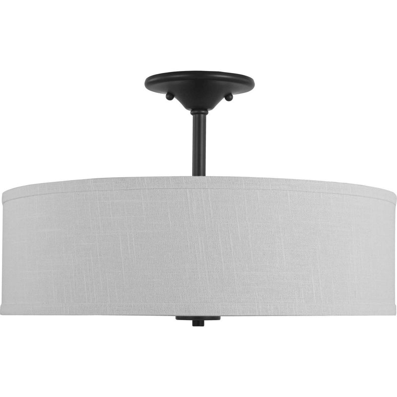 Progress Lighting P350167-143 Three Light Semi Flush Mount, Graphite