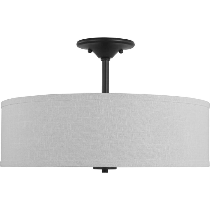 Progress Lighting P350167-143 Three Light Semi Flush Mount, Graphite