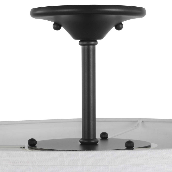 Progress Lighting P350167-143 Three Light Semi Flush Mount, Graphite