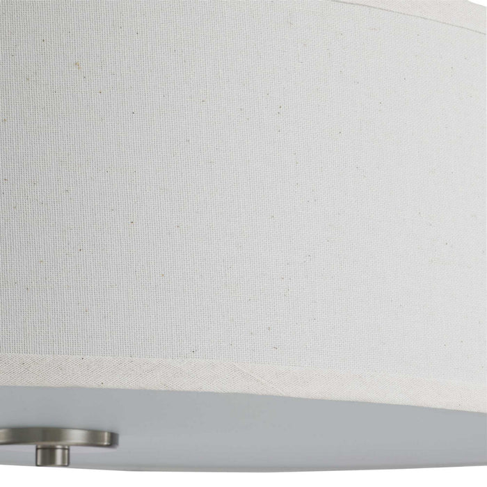 Progress Lighting P350168-009 Three Light Semi Flush Mount, Brushed Nickel