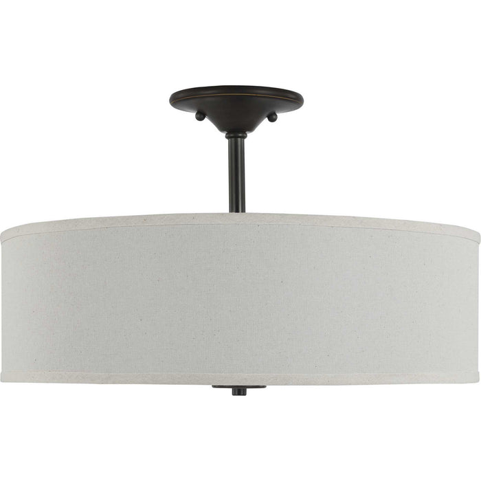 Progress Lighting P350168-020 Three Light Semi Flush Mount, Antique Bronze