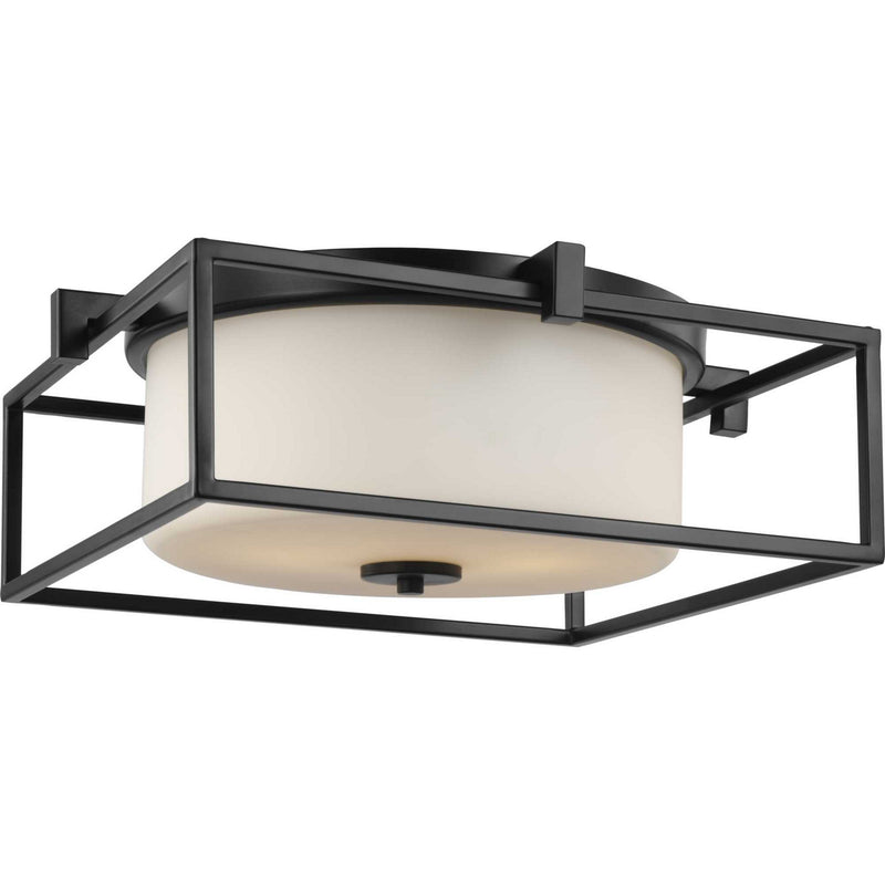 Progress Lighting P350171-031 Two Light Flush Mount, Black