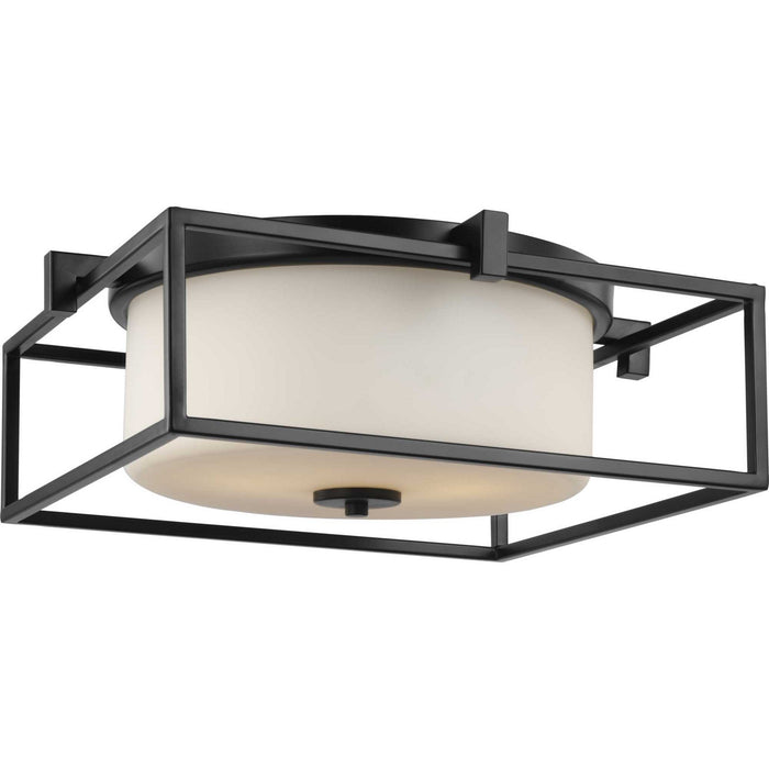 Progress Lighting P350171-031 Two Light Flush Mount, Black