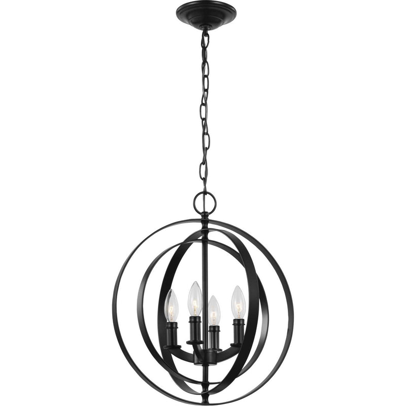 Progress Lighting P3827-31 Four Light Pendant, Black