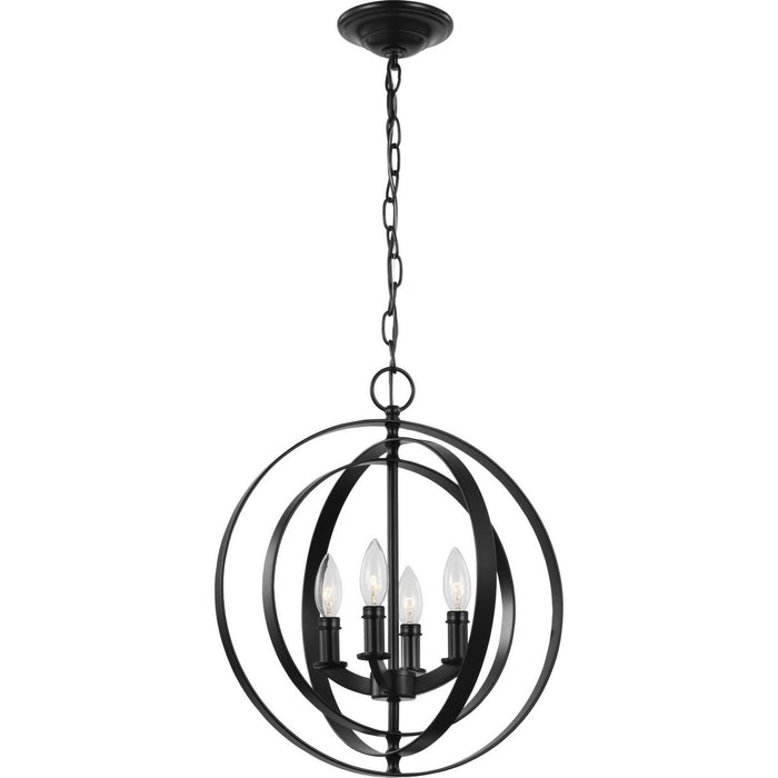 Progress Lighting P3827-31 Four Light Pendant, Black