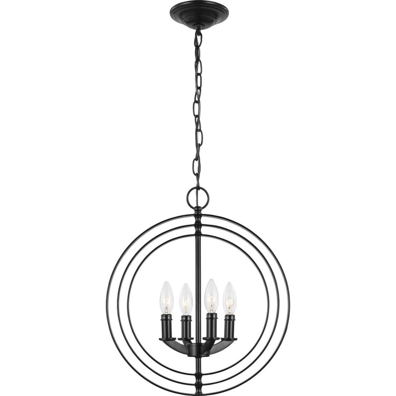 Progress Lighting P3827-31 Four Light Pendant, Black