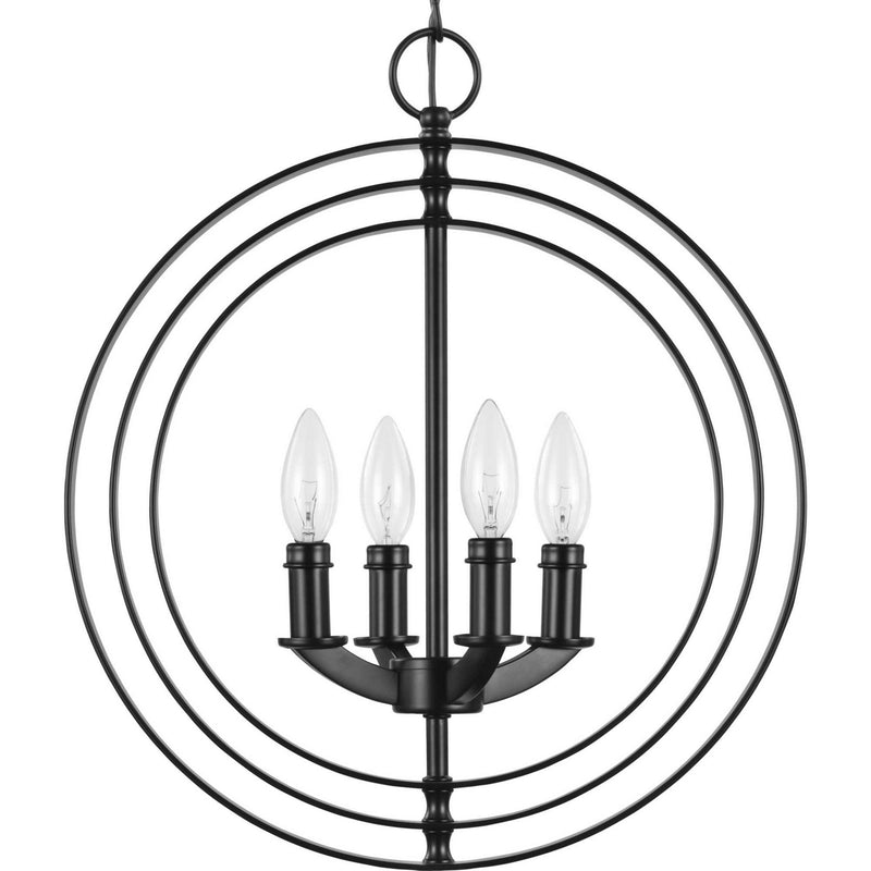 Progress Lighting P3827-31 Four Light Pendant, Black